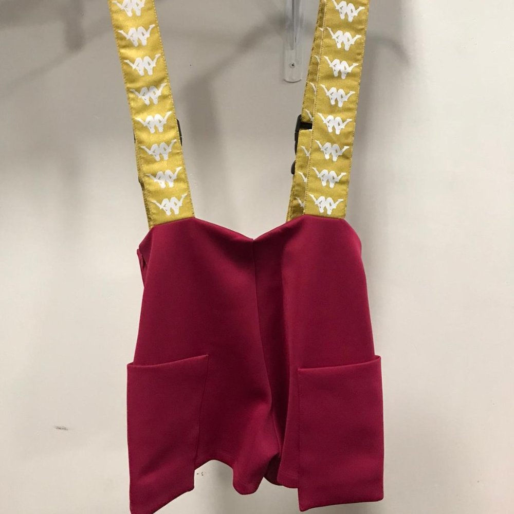 NWT KAPPA BANDA AOYAH sexy mini shorts suspenders tee tank pink M - Picture 2 of 6